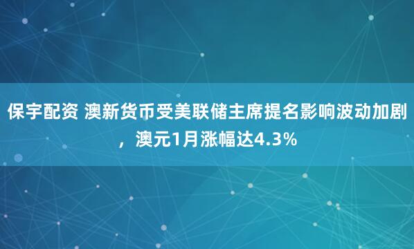 保宇配资 澳新货币受美联储主席提名影响波动加剧，澳元1月涨幅达4.3%